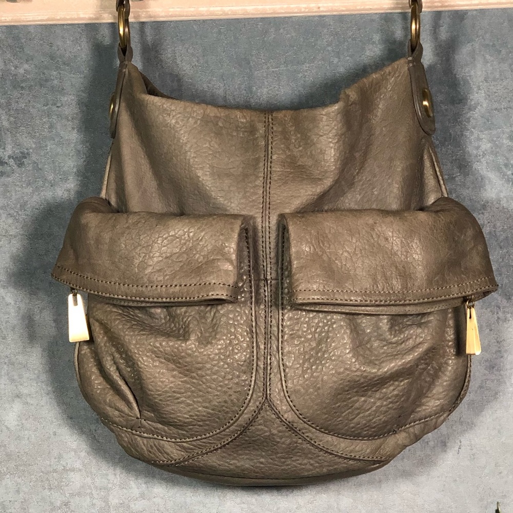 Cynthia Rowley Gray Pebble Leather Hobo Big Bag - Picture 1 of 8